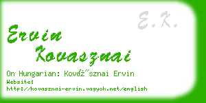 ervin kovasznai business card